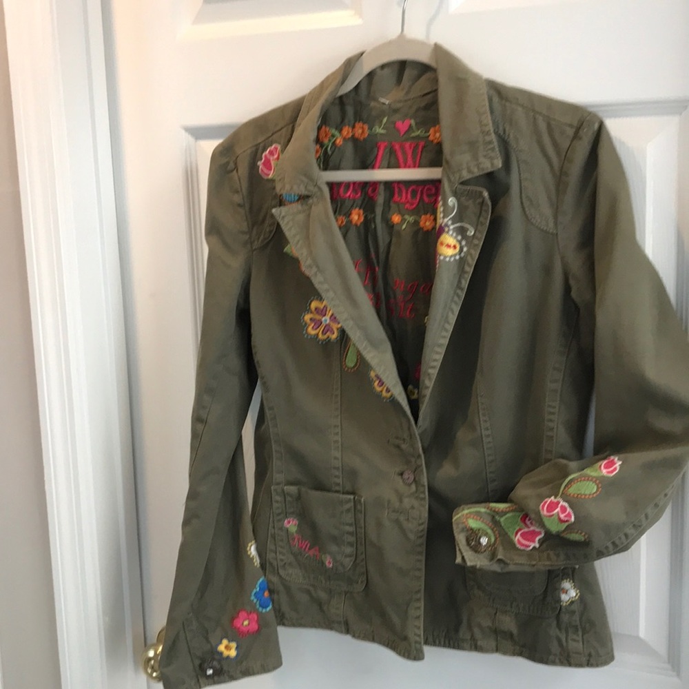 Johnny Was JWLA embroidered Military Jacket